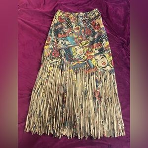 Casalee Comic Fringe Skirt — size M